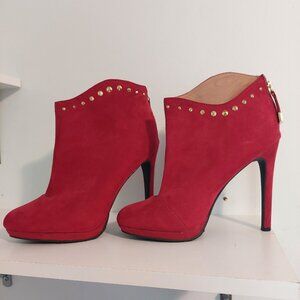 Women's Red Heel Booties (size 10)